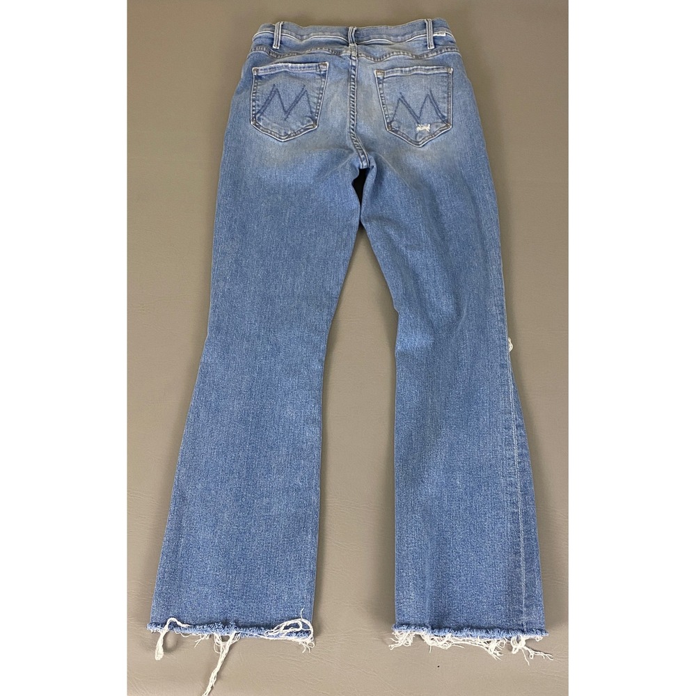MOTHER The Hustler Ankle Fray Jeans Womens 26 Blue Distressed Ripped Flare Denim - Picture 12 of 13